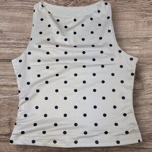 New Medium Slim Tank Top Pollka Dot Fully Lined Y2K